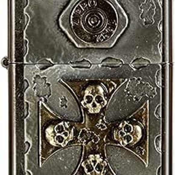 Bullet Iron Cross Skulls Emblem Zippo Lighter - Picture 1 of 1
